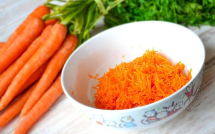 wortel parut kanggo sarapan diét Jepang